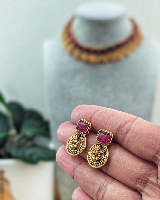 Coin Necklace - Ruby Red