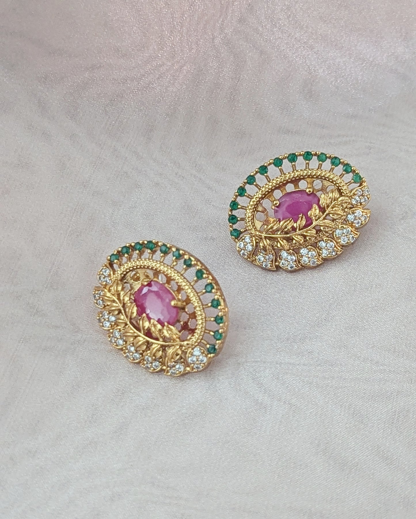 Namita Studs - Ruby