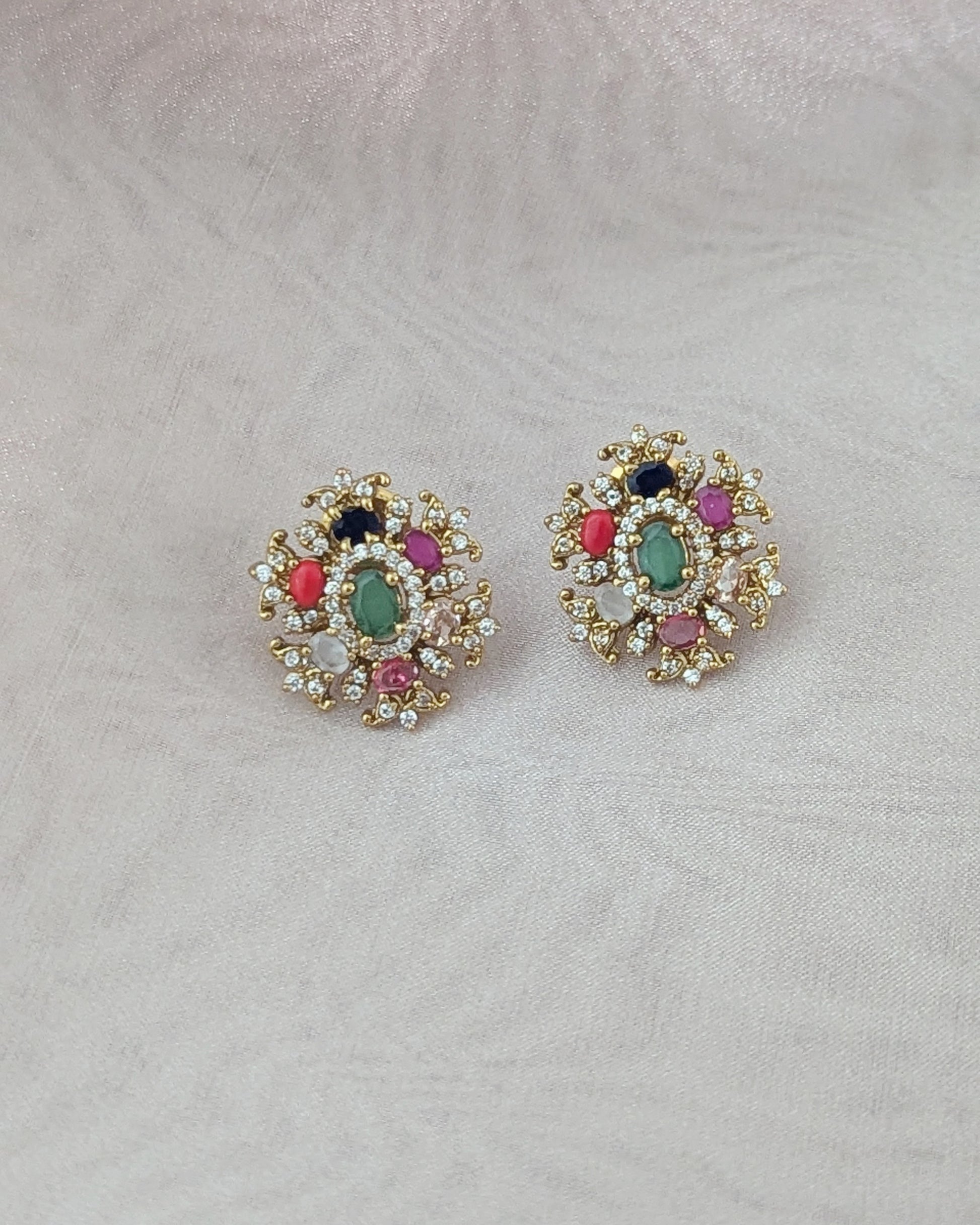 Premium quality stud/small earrings with multicolored stones.Pick-up in Ajax Ontario. Worldwide shipping available. Perfect for wedding, festival jewelry, indian Jewelry, kids jewelry, kundan jewelry, gifting, costume jewelry, fashion jewelry, Eid, onam, Diwali, karwachauth, navratri. Free shipping available. Jewelry for women.