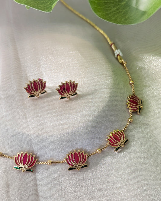 Lotus Necklace - Pink