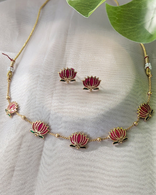 Lotus Necklace - Pink