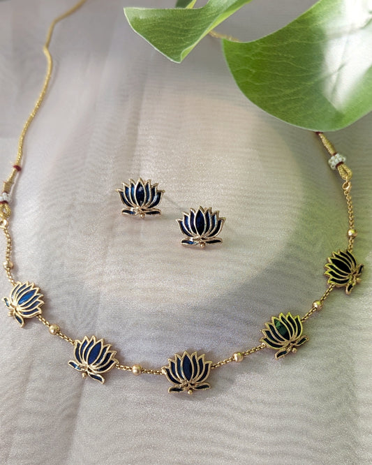 Lotus Necklace - Blue