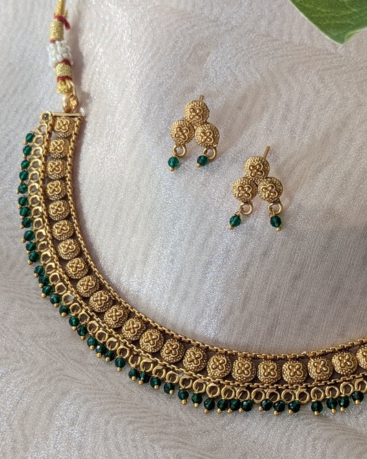 Diya Necklace - Emerald Green
