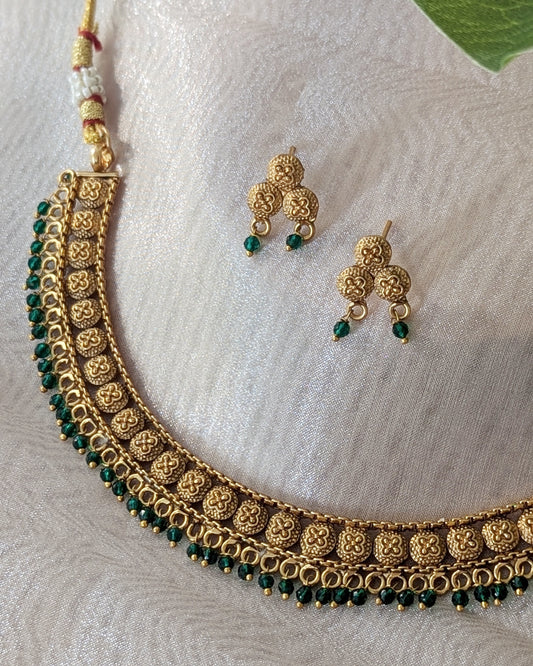 Diya Necklace - Emerald Green
