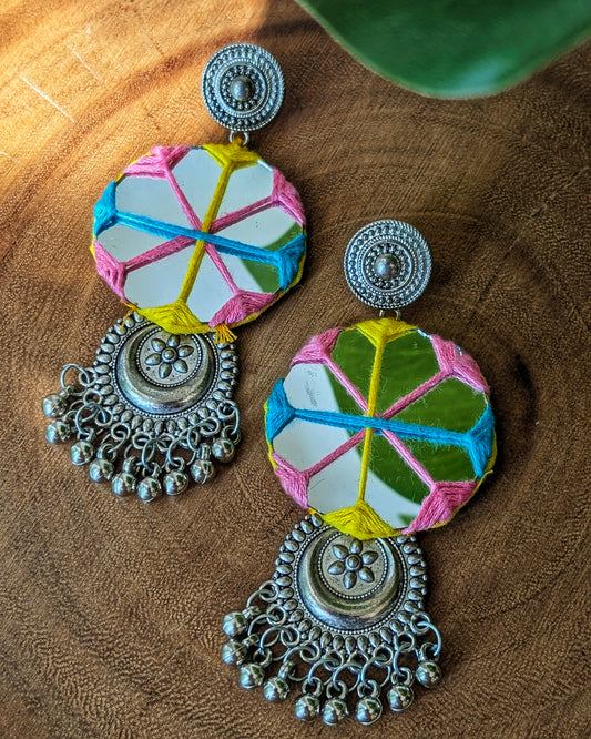 Ankita Mirror Earrings - Multi