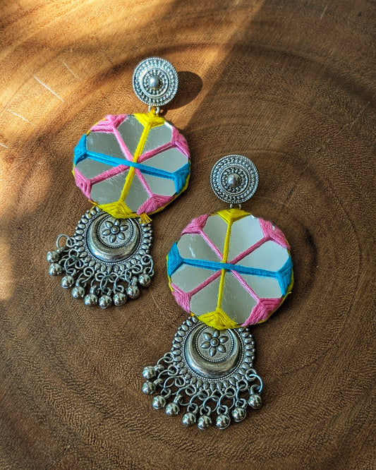Ankita Mirror Earrings - Multi