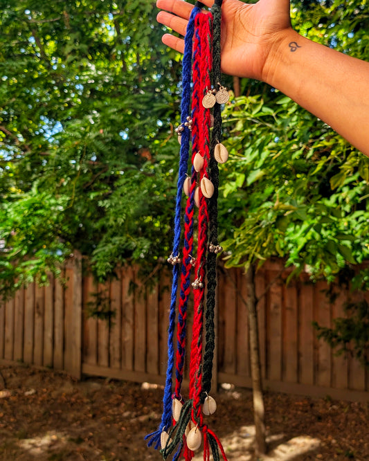 Long Fabric Hair String - Blue