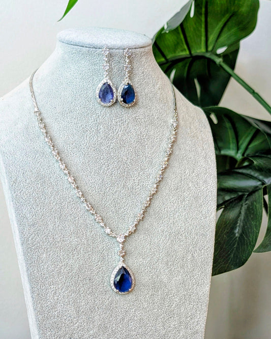 Diksha Elegant AD Necklace - Blue