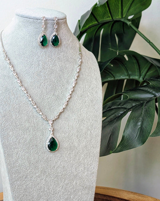 Diksha Elegant AD Necklace - Green