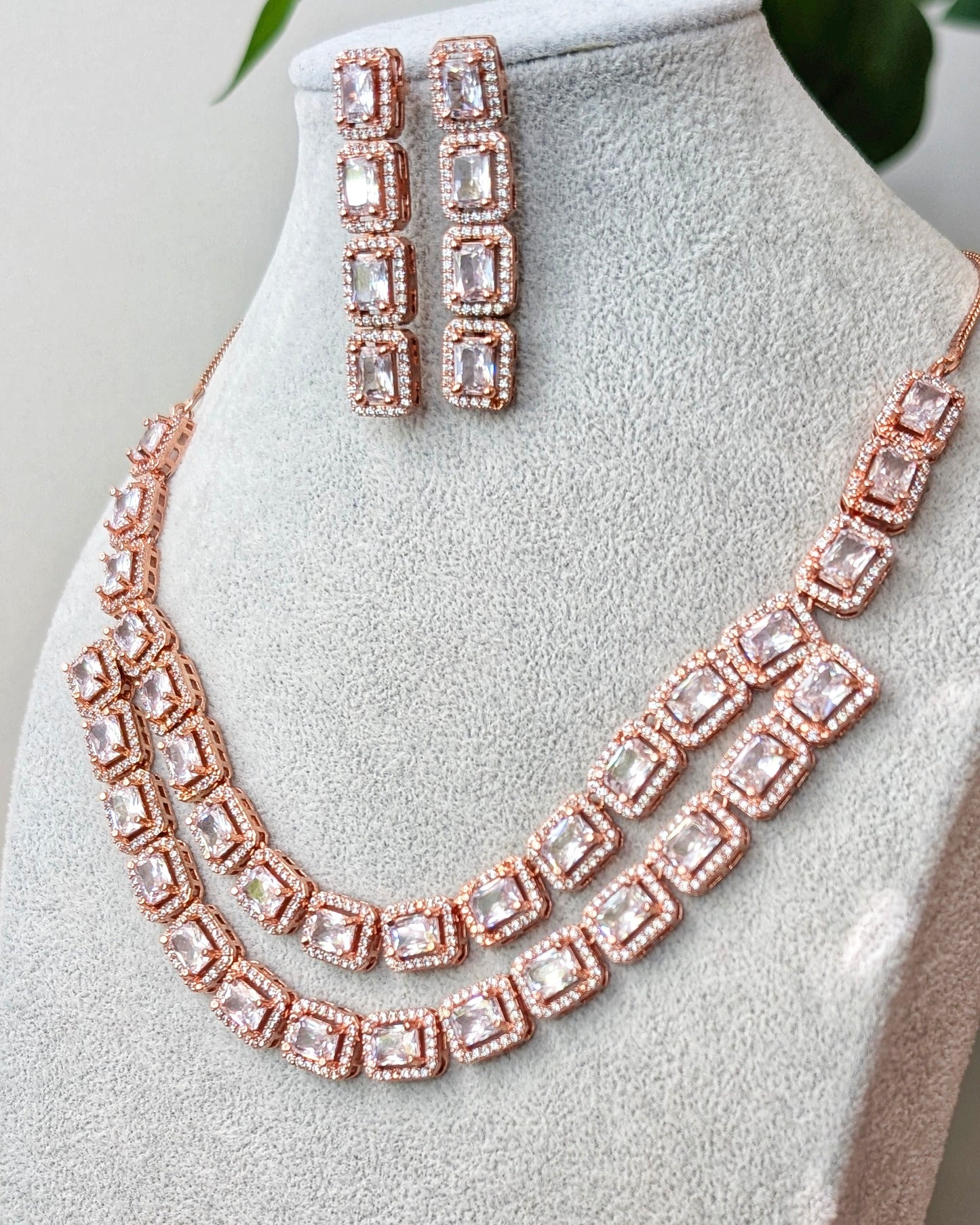 Sehej Two Layer Necklace - Rose Gold