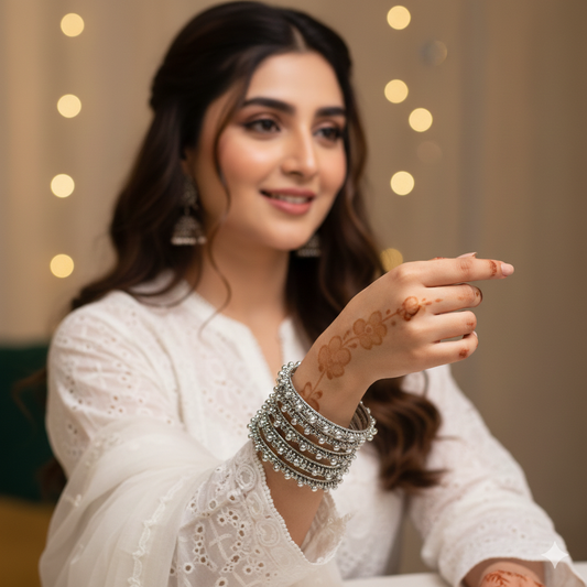 Oxidized Silver Ghungroo Bangles