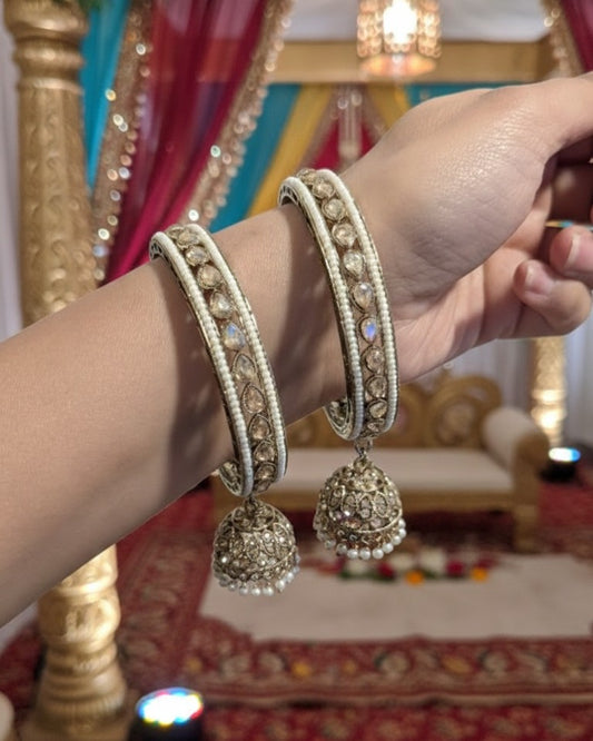 Golden Polki Jhumki Bangles