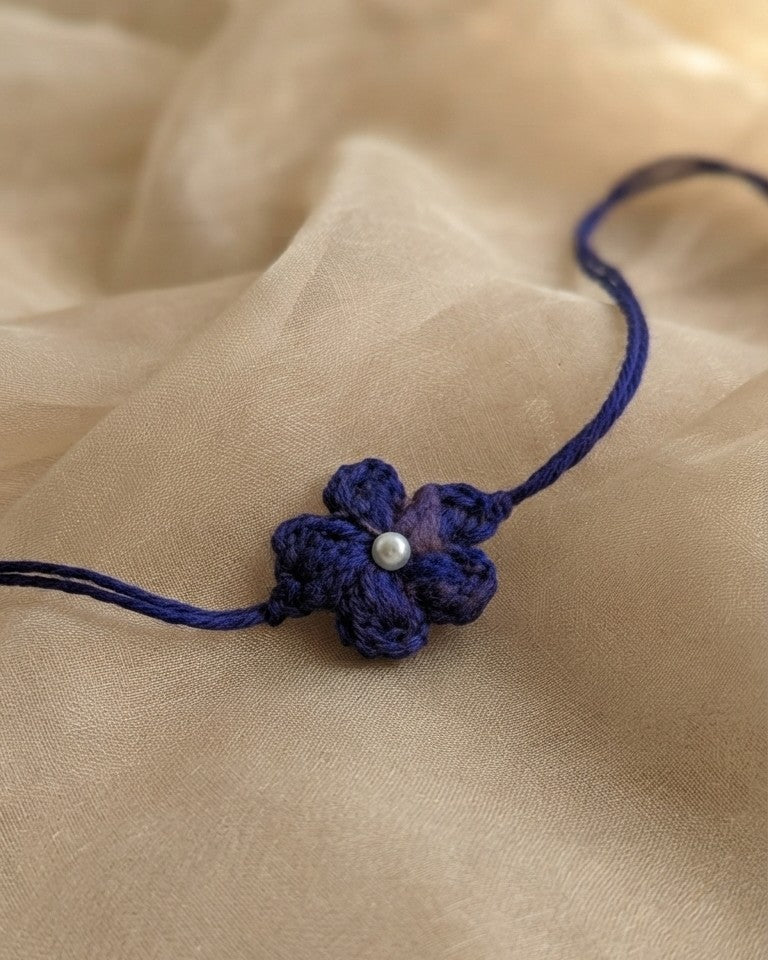 Soft Handmade Crochet Rakhi - Blue
