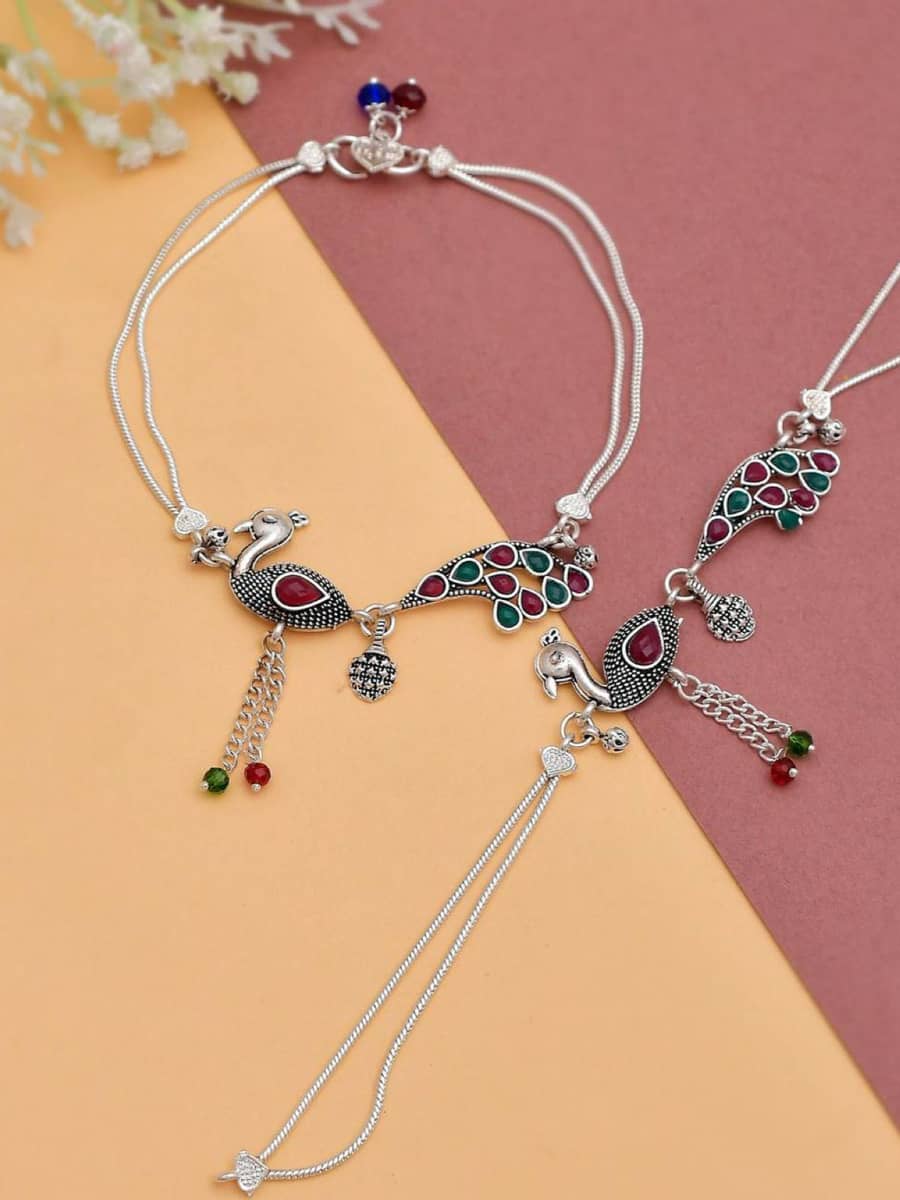 Peacock Anklets