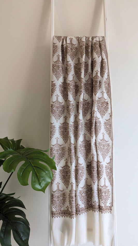 Sargam Shawl - White