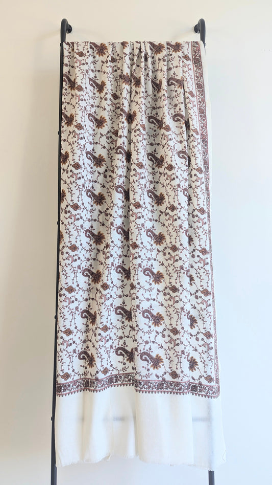 Zari Shawl - White