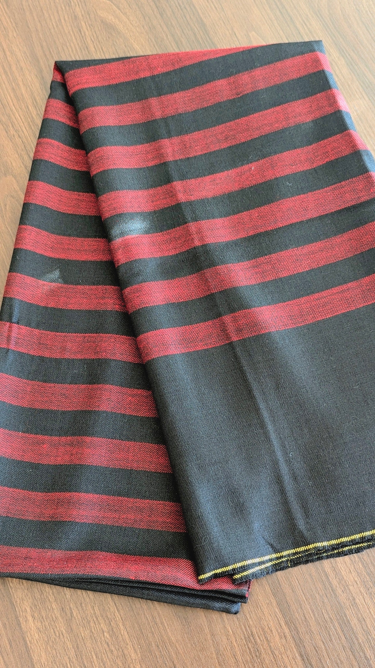Unisex Red & Black Striped Shawl