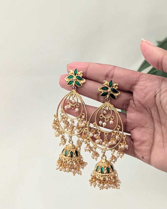Sargun Jhumka - Green