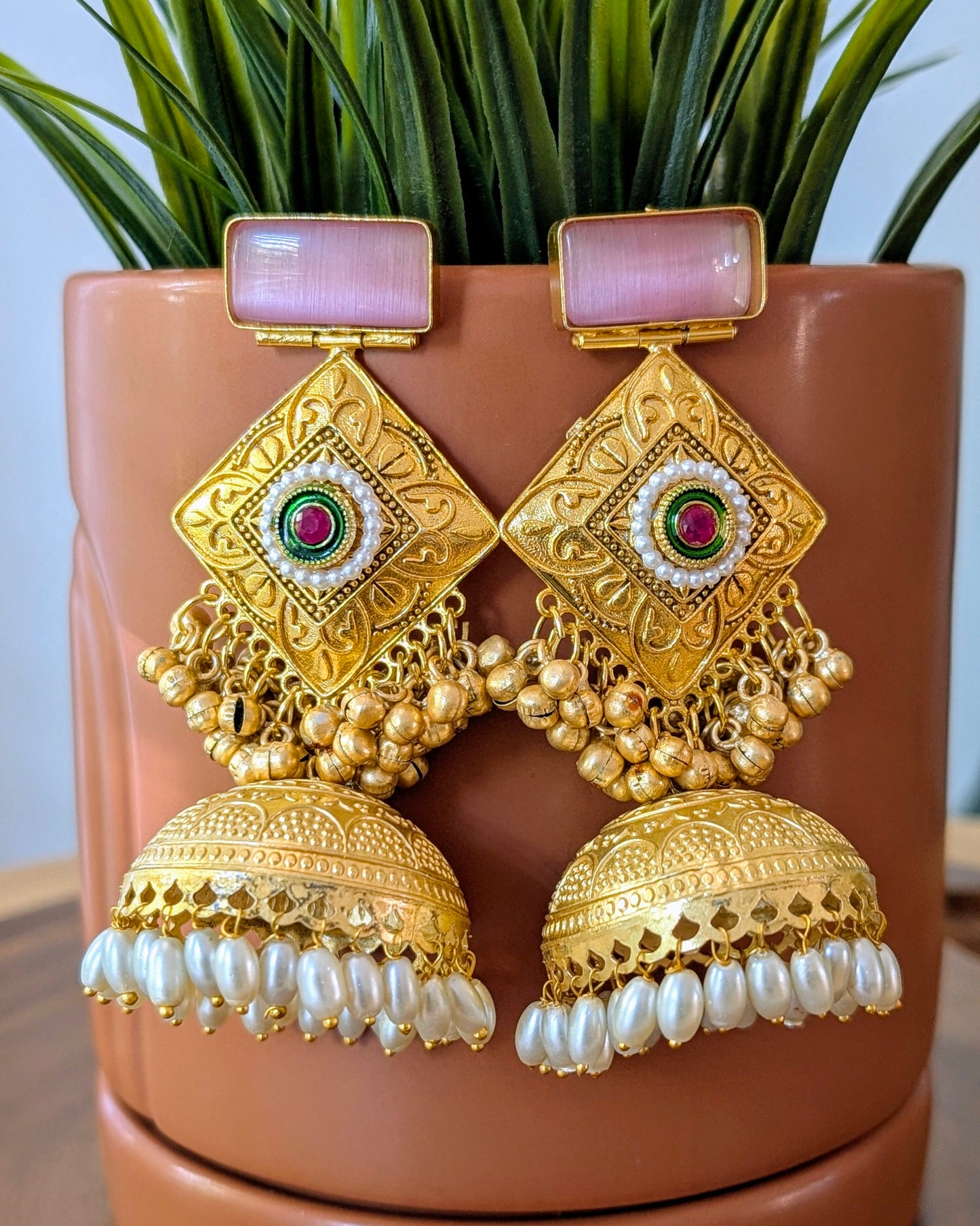 Anamika Jhumka - Baby Pink
