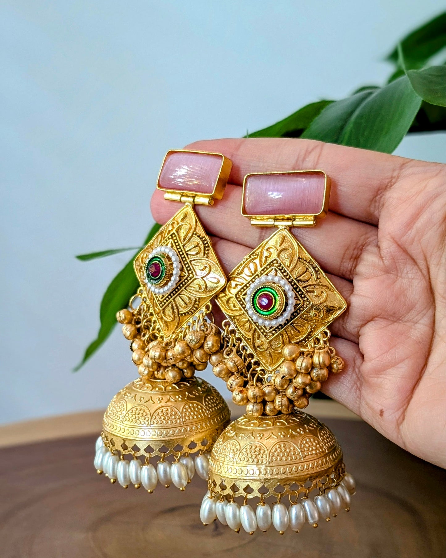 Anamika Jhumka - Baby Pink