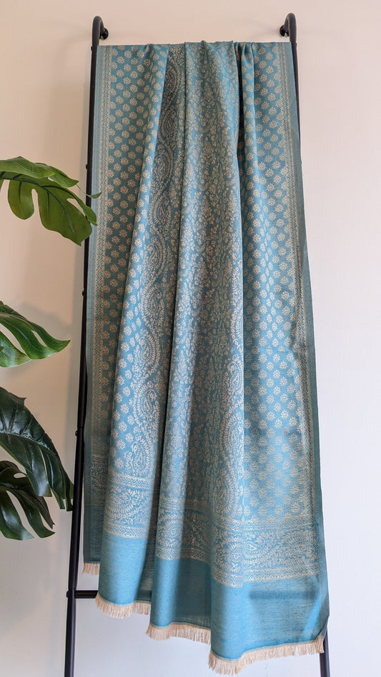 Gurnoor Shawl - Turquoise Blue