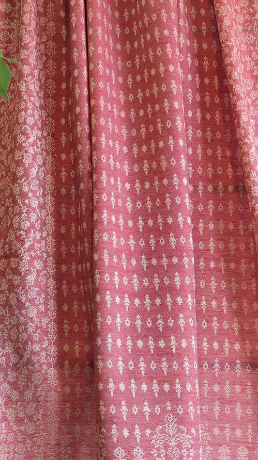 Kani Weave Zari Shawl - Rust