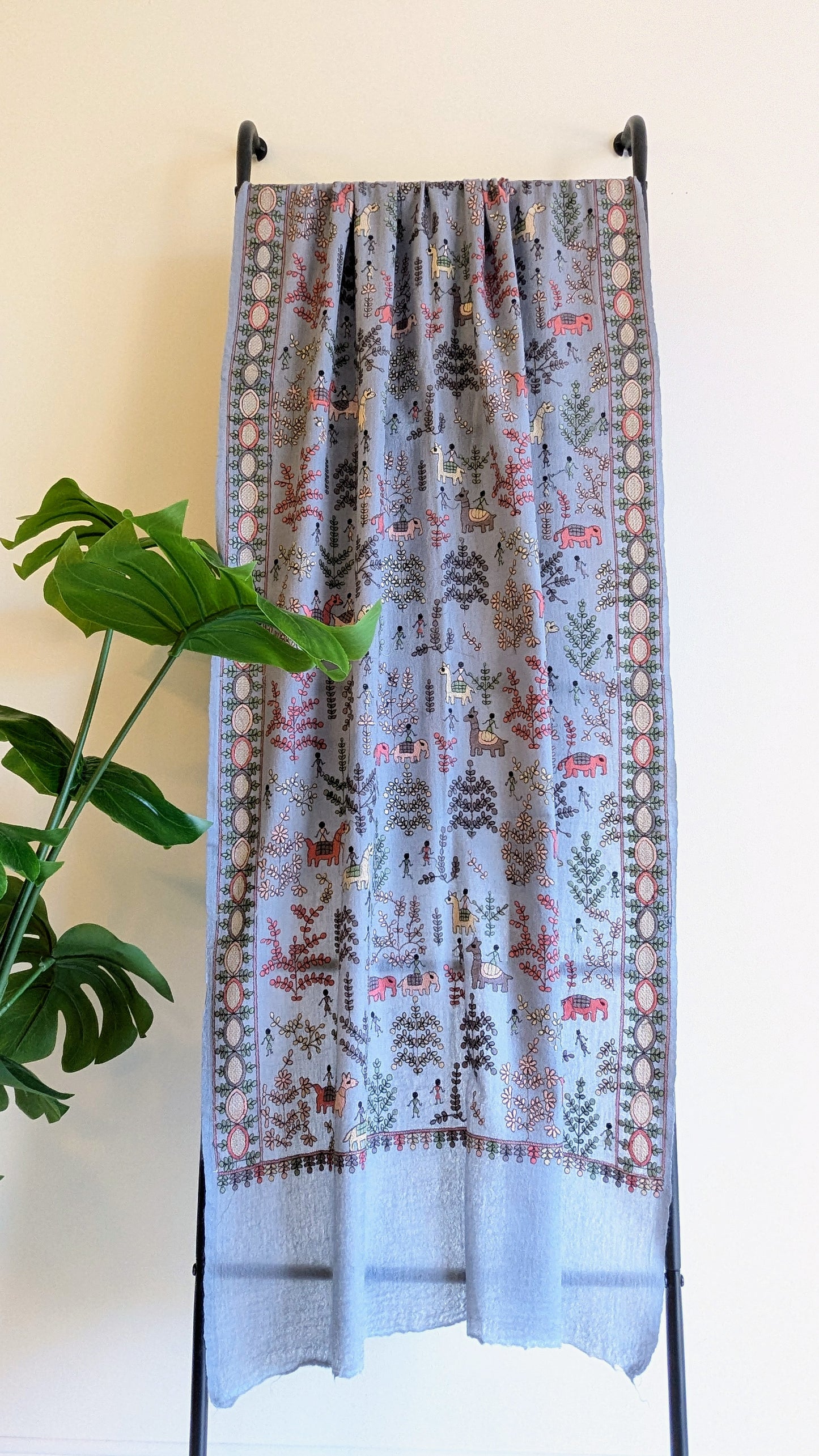 Kalamkari Pashmina Stole - Lavender