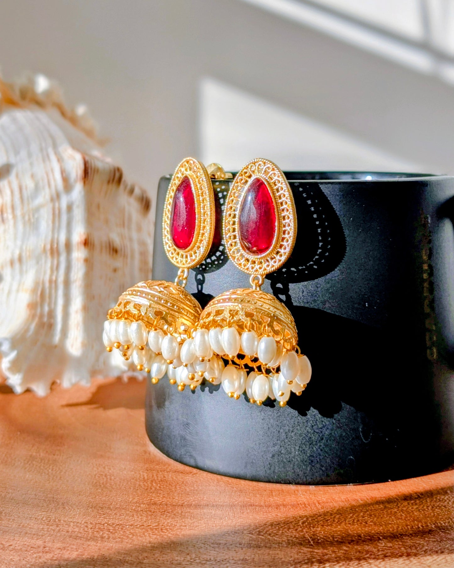 Vineeta Jhumki - Red