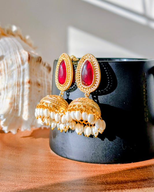 Vineeta Jhumki - Red