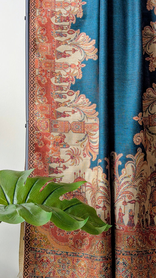 Jalsa Kashmiri Kani Woolen Stole - Teal