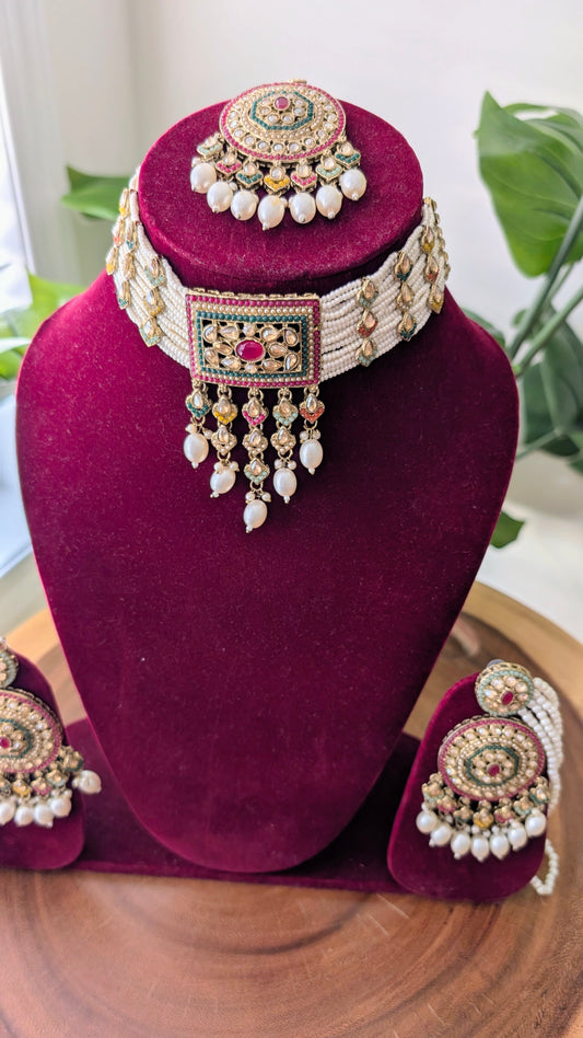 Kaneez Premium Jadau Choker - Multi