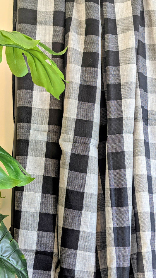 Unisex Semi Pashmina Check Lohi - Black