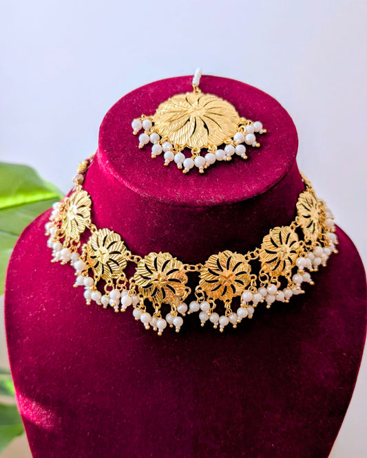 Priyal Jadau Necklace - Pearl