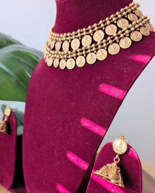 Two Layer Coin Choker Necklace