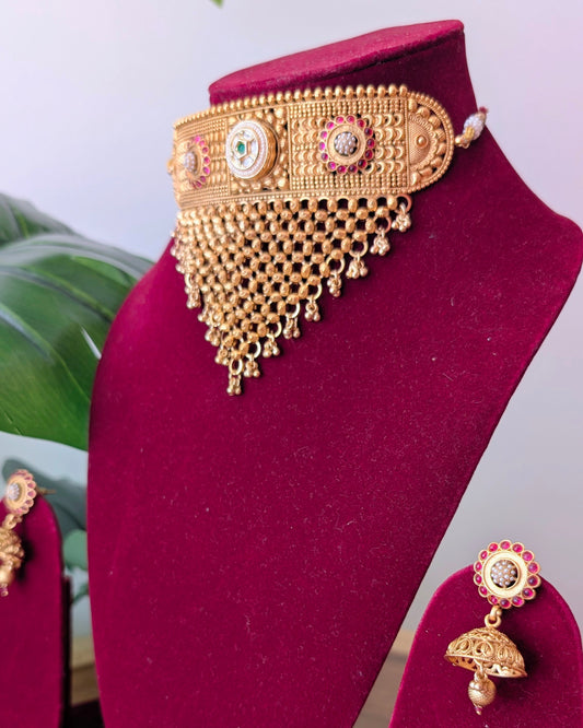 Prerna Premium Heritage Kundan Choker Necklace