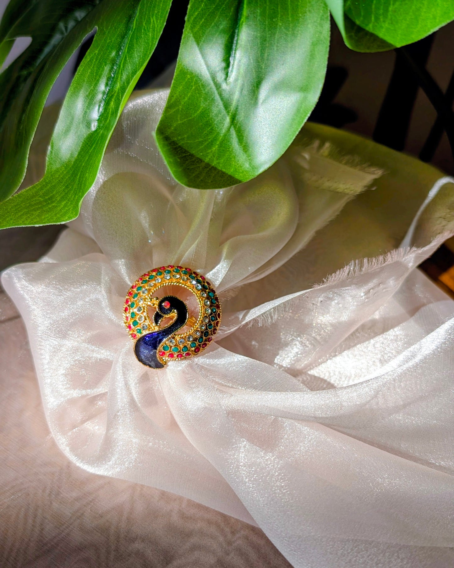 Peacock Adjustable Ring