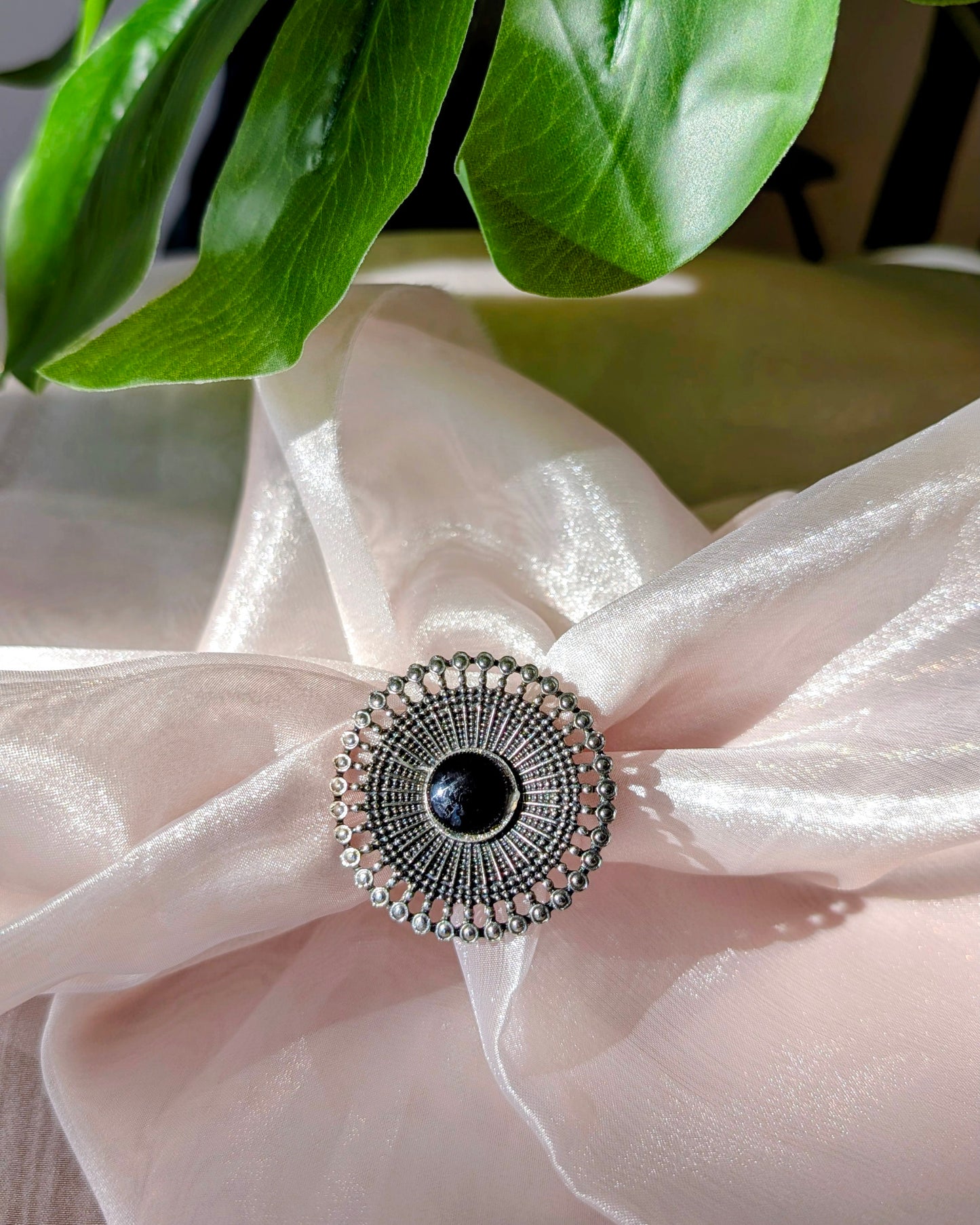 Oxidized Silver Adjustable Ring