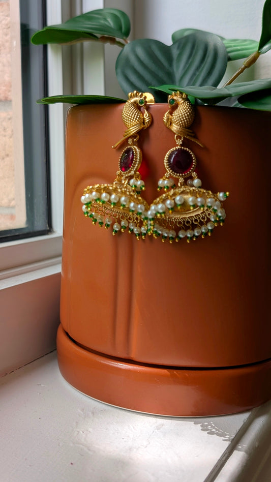 Pihu Oxidized Golden Jhumka
