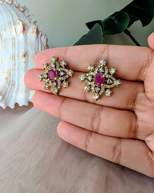 Namita Studs - Ruby