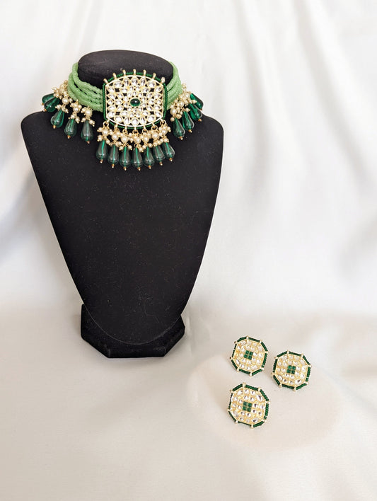 Kundan Choker - Green