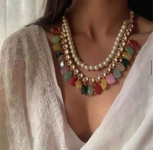 Multicolored Kundan Necklace