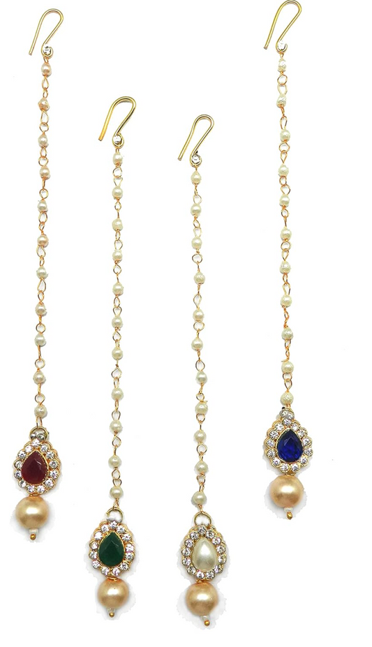 Lightweight kundan tikka with pearl drop. Available in red, green, blue & white stone. Perfect for kids. Pick-up in Ajax Ontario. Worldwide shipping available. Perfect for wedding, festival jewelry, indian Jewelry, kids jewelry, kundan jewelry, gifting, costume jewelry, fashion jewelry, Eid, Diwali, karwachauth.