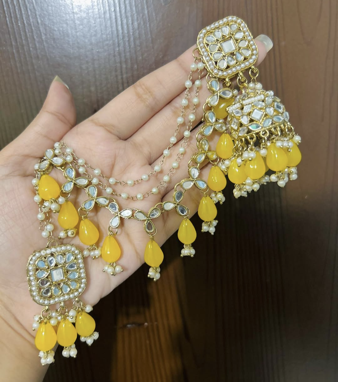 Suchi Mirror Work Earrings & Tikka Set