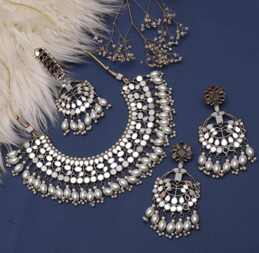 Mirror Necklace - White