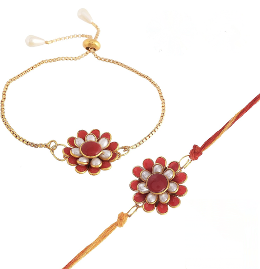 Rakhi Combo - Pearl Red