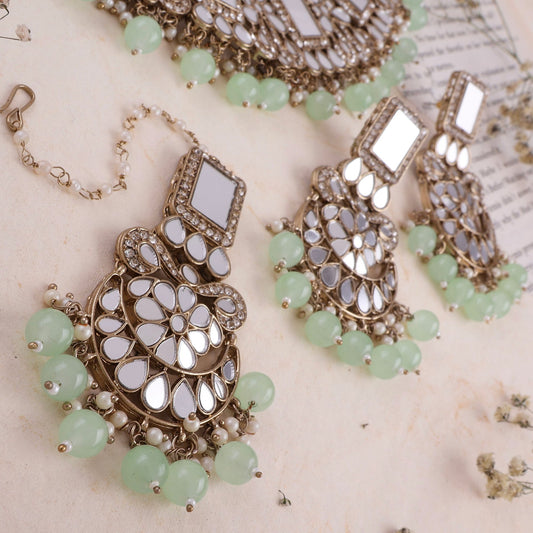 Mirror Necklace - Mint Green