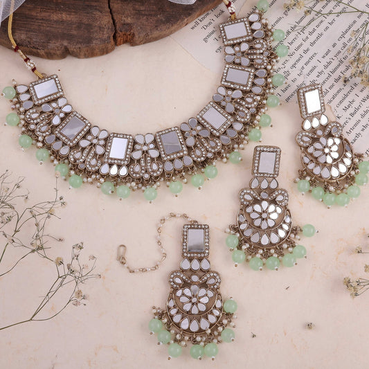 Mirror Necklace - Mint Green