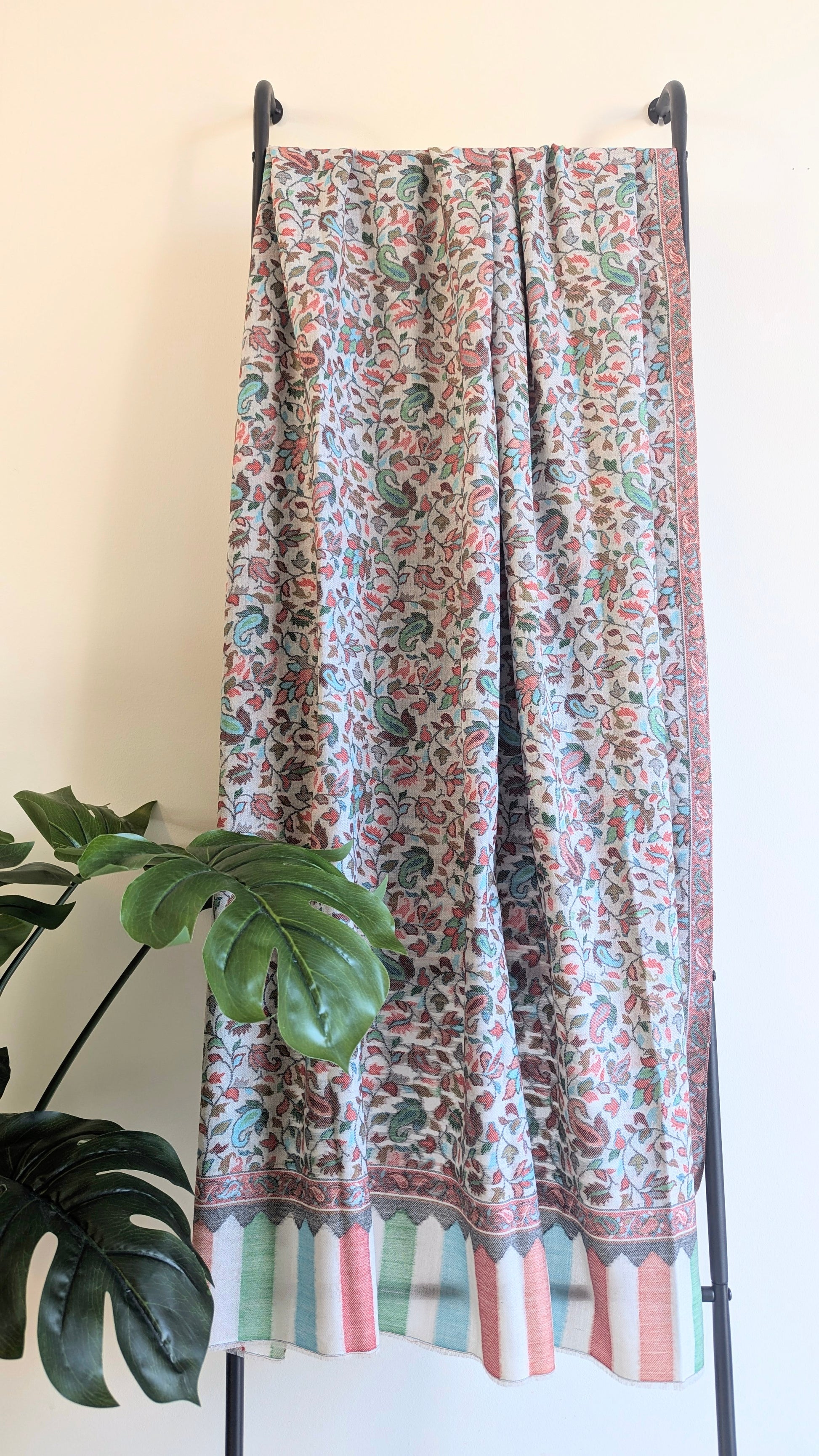 Pure Pashmina shawl with intricate embroidery. Perfect for both men & women. Gift options, handmade shawls, Indian shawl. Perfect for gifting. Christmas gift, Eid gift. Gifts for men