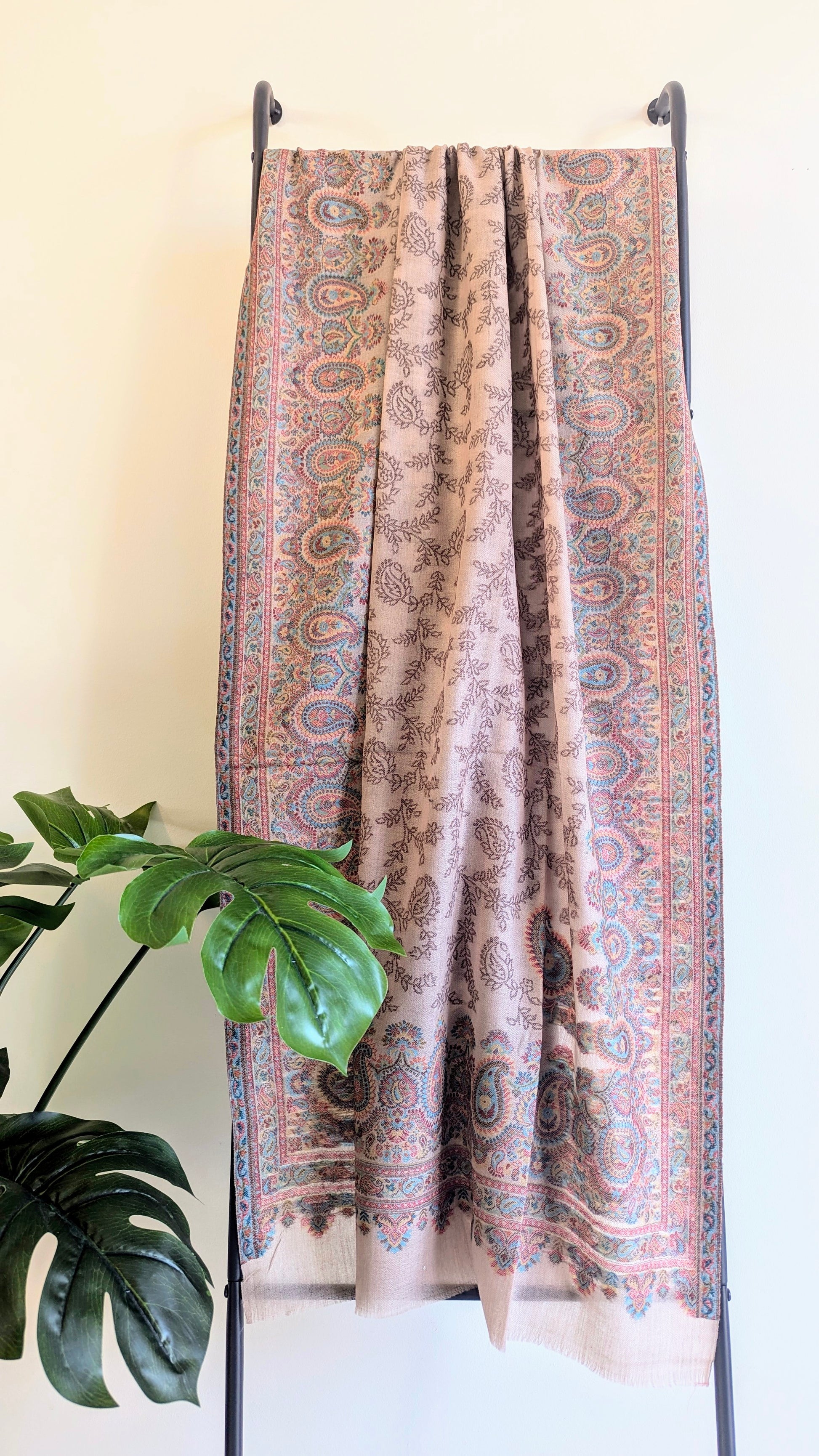 Pure Pashmina shawl with intricate embroidery. Perfect for both men & women. Gift options, handmade shawls, Indian shawl. Perfect for gifting. Christmas gift, Eid gift. Christmas gift for women