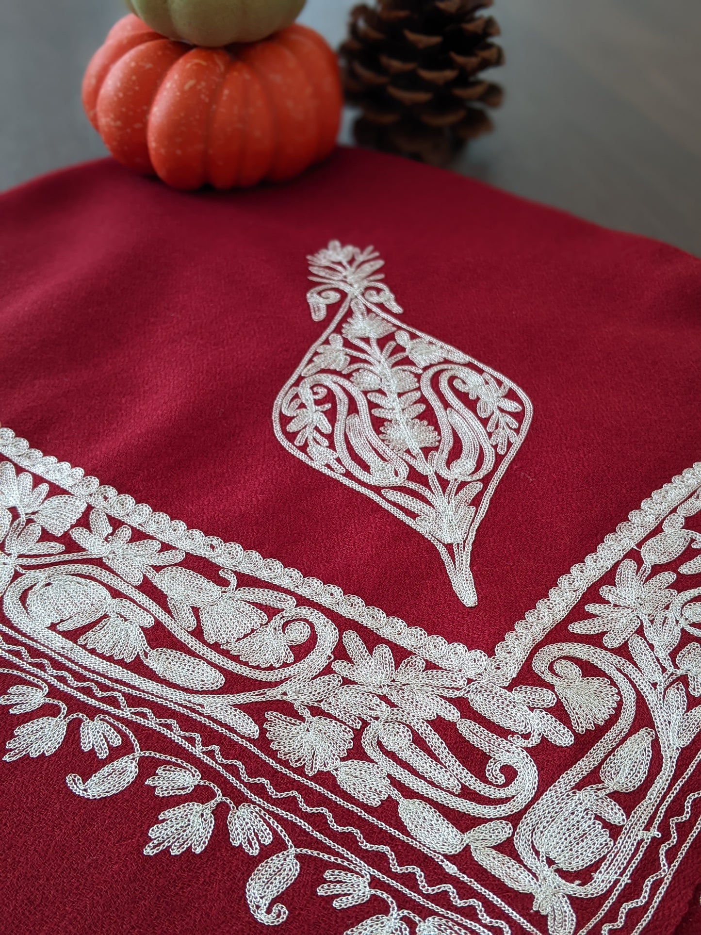 Zari Stole - Maroon